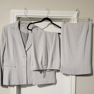 3pc gray suit pants/skirt/jacket